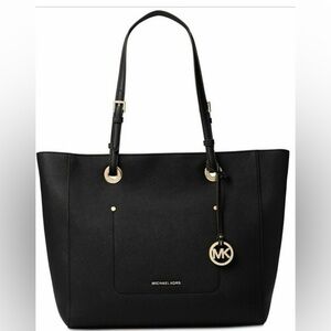 Michael Kors Handbag Leather Tote Walsh Large EW TZ Black MSRP $298 EUC